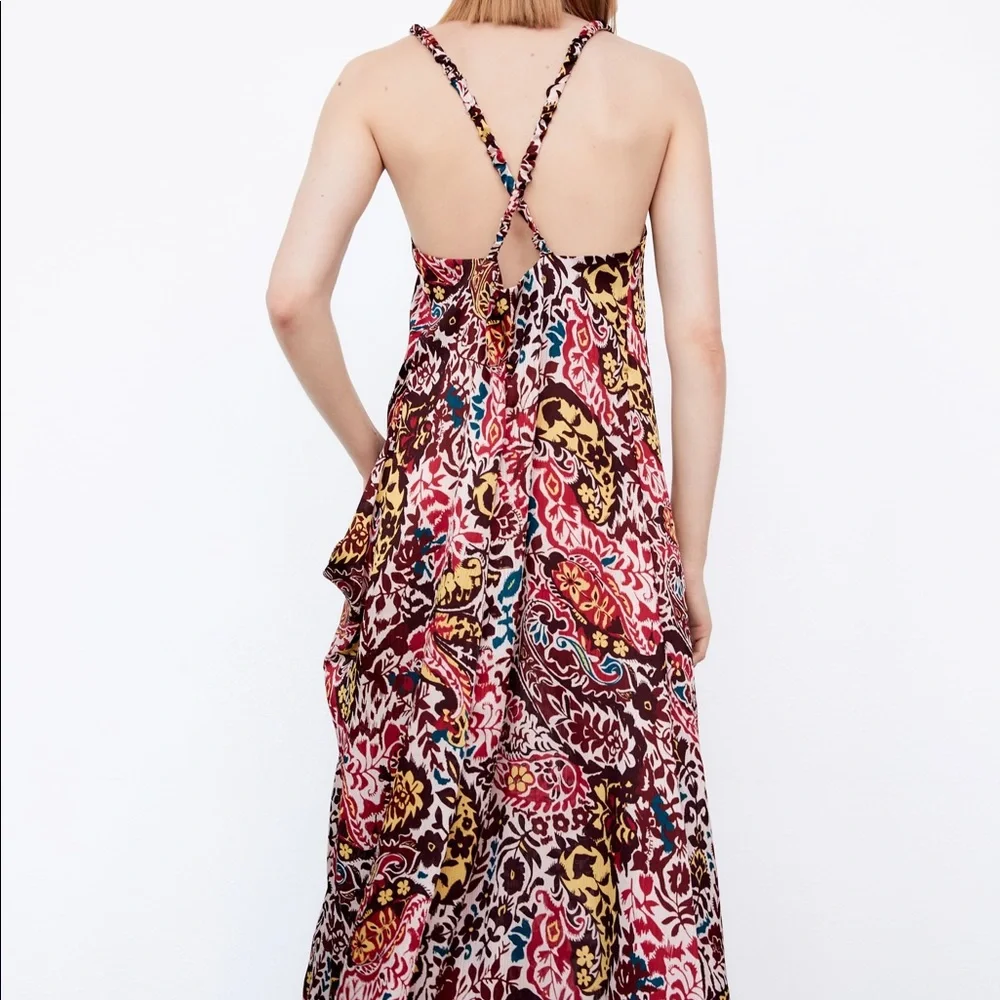 ZARA OVERSIZED FLORAL PRINTED MAXI DRESS - XS - Picture 5 of 9